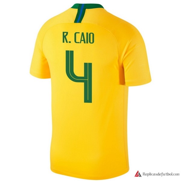 Camiseta Seleccion Brasil Primera equipación R.Caio 2018 Amarillo